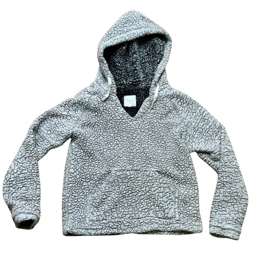 Thread & Supply Sherpa Hoodie Pullover Small Gray